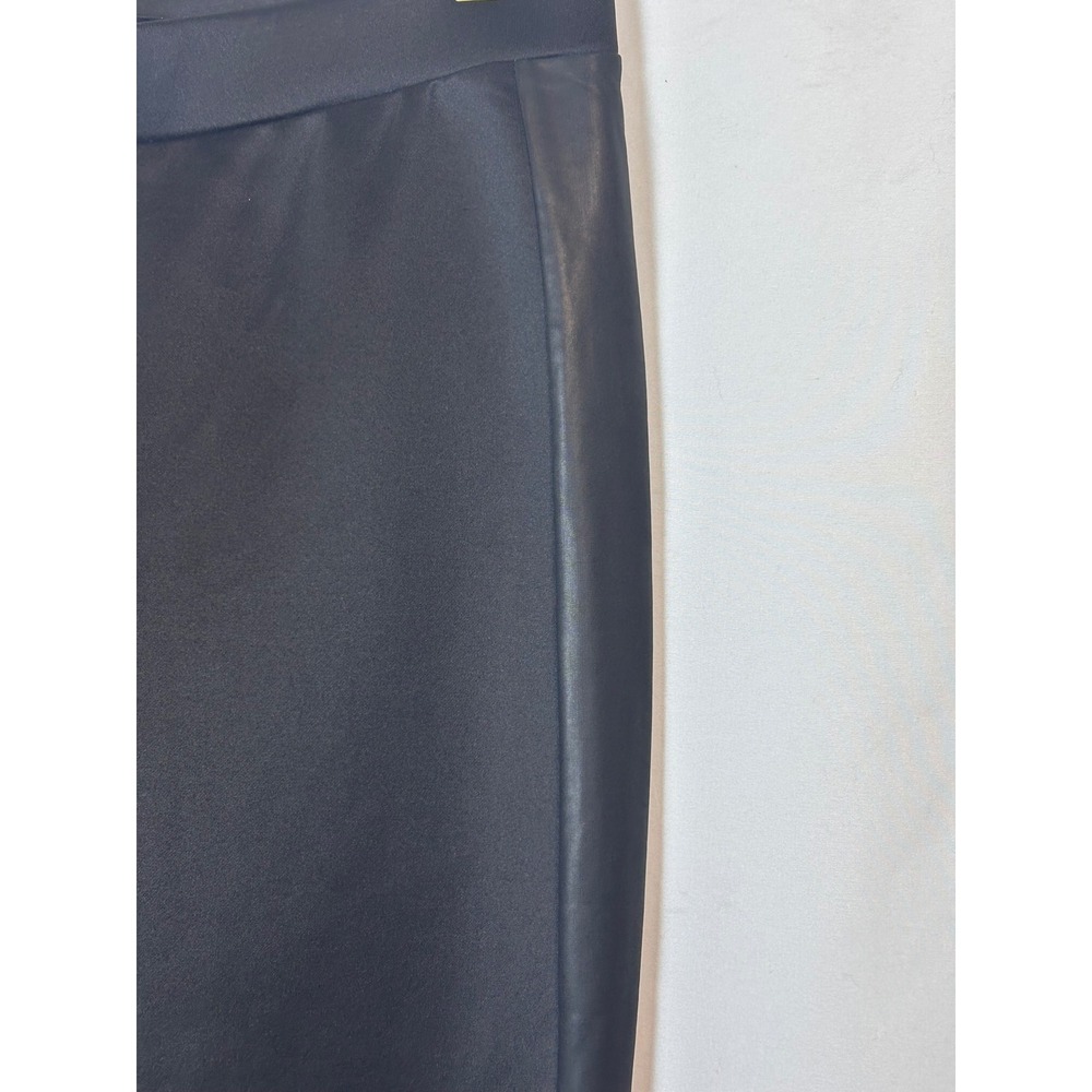Kardashian Kollection Black Faux Leather Side Stripe Ponte Leggings Womens Large - Picture 3 of 9